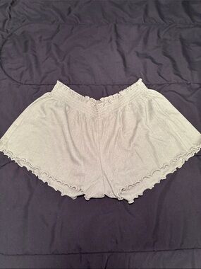 AERIE Light Green Ruffle Hem Lounge Shorts